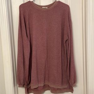 Dusty pink waffle oversized shirt Easel